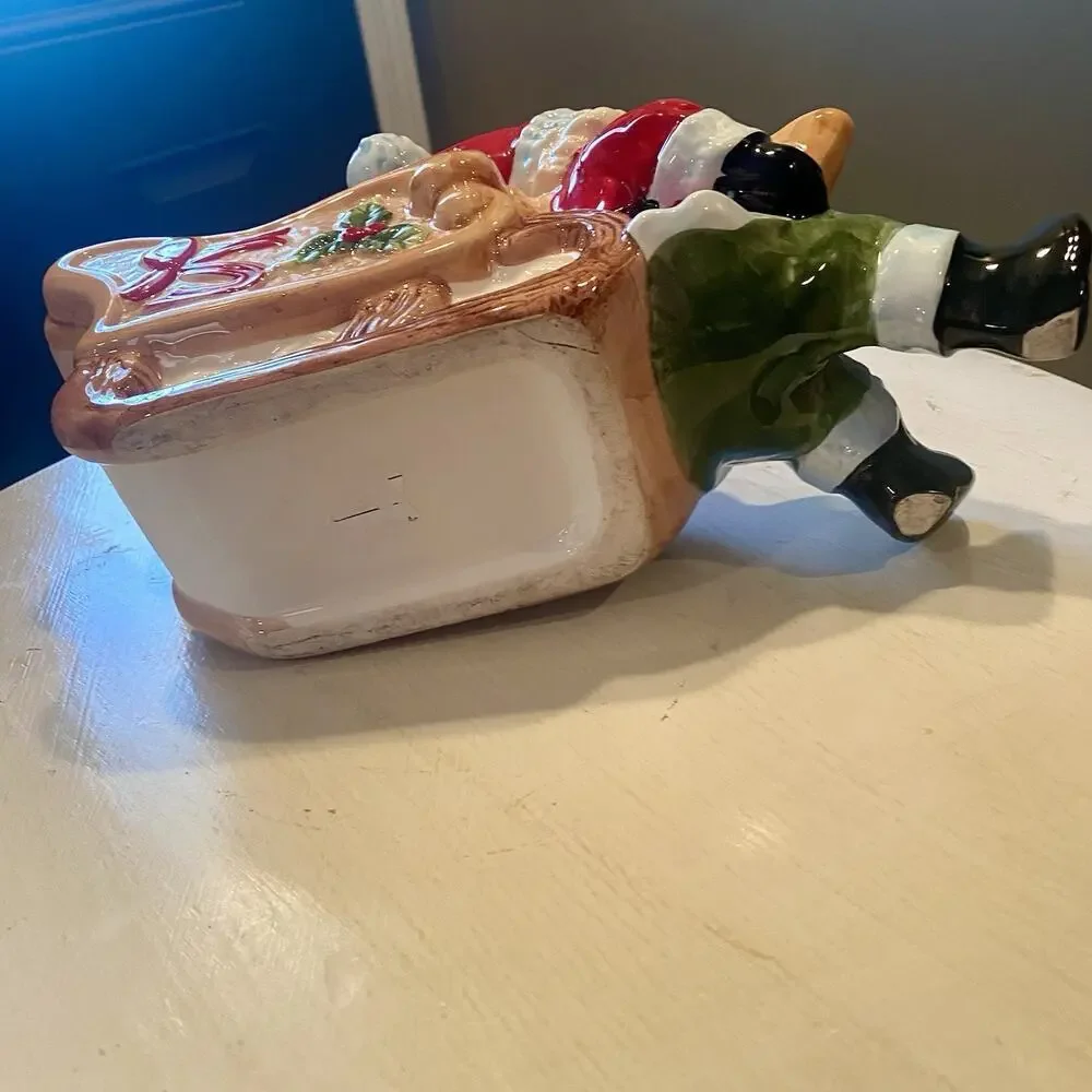 Ceramic Santa with Sleigh Hand Painted‎